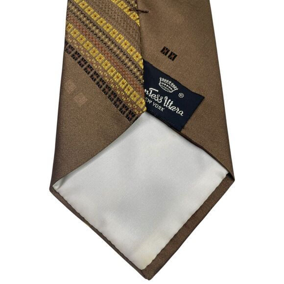 Vintage Woolf Brothers Countess Mara Tie Brown Black Yellow, Preowned - Picture 5 of 7